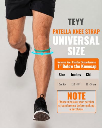 teyy Patellar Tendon Support Strap for Knee Pain Relief (2, Blue, Medium) - color: Blue