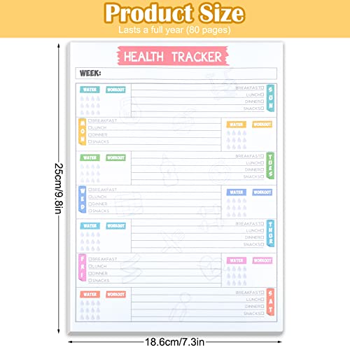 80 Pages Weekly Health Workout Tracker Journal Daily Diet Exercise Planner Meal Water Fitness Journal Full Year Wellness Journal Daily Food Diary Gym Notebook for Women Men Weight Loss Bodybuilding