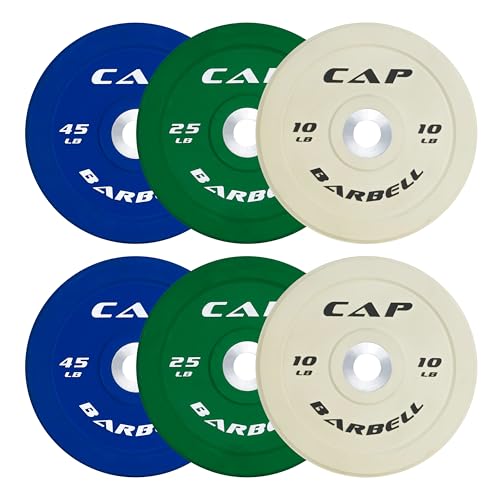 CAP 2-inch Olympic Bumper Plate Weight Set | 100-370 lbs | Multiple Colors | Storage Rack Optional - size: 160 lb - Set, style: COMPETITION