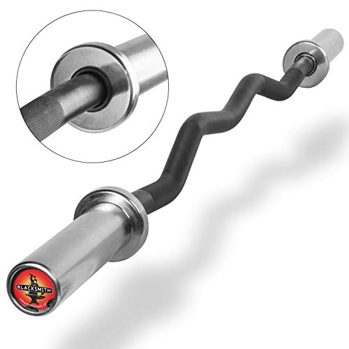 XMARK Olympic Weight Set | TEXAS STAR Weight Set Rubber-Coated Olympic Weight Set With XMARK BLACKSMITH Barbell Bar, Barbell Weight Set, Weights, Barbell - color: 01) CURL BAR