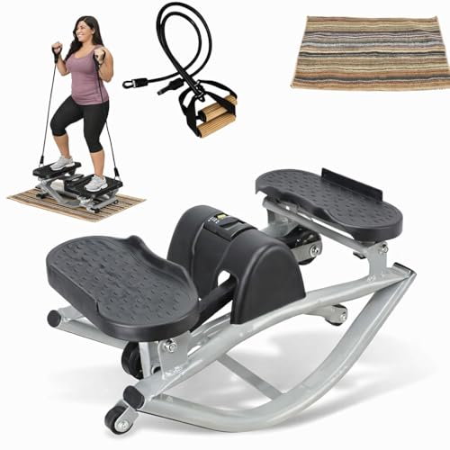 Lateral Rocking Fitness Stepper - Low-Impact Home Workout Machine for Knees & Joints with Digital Counter