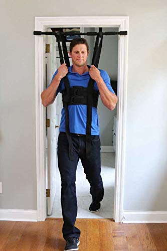 Sit and Decompress Back Stretcher with Pull Up Bar 3 Minutes A Day Lumbar Traction Spinal Decompression - (Medium Harness) - size: Medium
