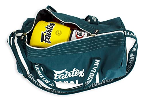 Fairtex BAG9 Retro Style Barrel Bag Thai Boxing Heavy Gym Bag Myay Thai MMA (Green) - color: Green