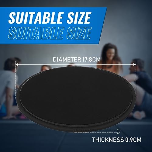 Wettarn 24 Pcs Core Sliders for Working Out Abdominal Exercise Gliding Discs Dual Sided Workout Disc Fitness Sliders Exercise Gear for Gym Floors Training Abdominal Core Strength - color: Black
