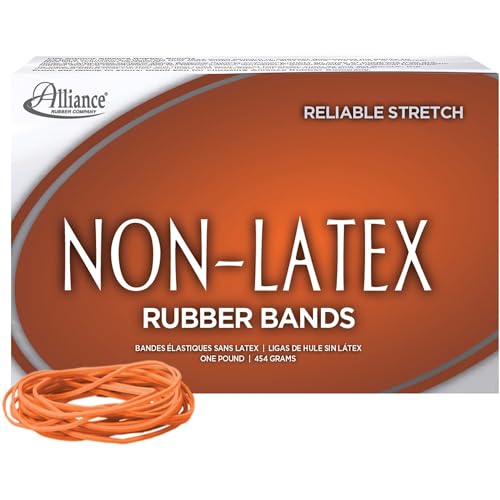 Alliance (37196) Latex-Free Orange Rubber Bands, Size 19 Inches, 0.16 x 3.5 Inches, APPROX. PCS. 1440 per Box - size: 1440 Count (Pack of 1)