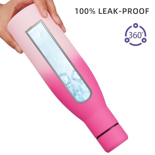 BJPKPK Insulated Water Bottle 12oz Small Stainless Steel Water Bottles Reusable Metal Thermal Keep Cold and Hot,Cherry - color: Cherry, size: 12 Ounces