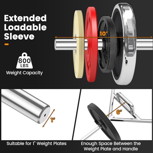 Goplus 56’’ Olympic Hex Bar, Chrome Finish Barbell Trap Bar with Flat or Raised Knurled Handles for Squats, Deadlifts, Shrugs, Strength Training Weight Lifting, 800LBS Weight Capacity - color: Sliver, fit 1’’ weight plates