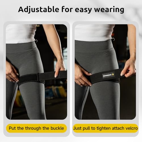 MANUEKLEAR Non-Slip Blood Flow Restriction Bands for Thighs, BFR Booty Bands for Women Glutes Leg, Adjustable Occlusion Thigh Bands for Workout Leg & Hip - color: Black