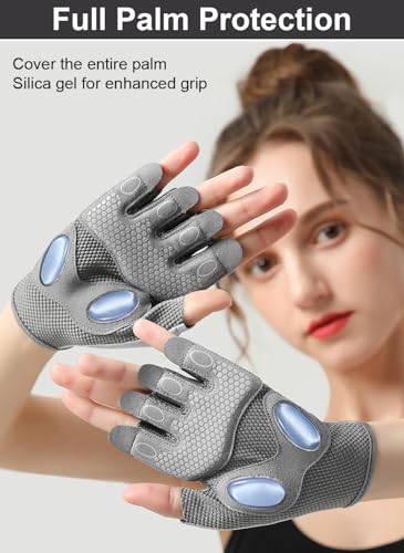 SUJAYU Workout Gloves for Women & Men, Gym Weight Lifting Gloves - color: Purple, size: Large