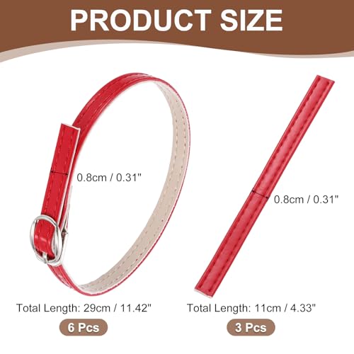 uxcell Replacement Ankle Strap for Heels Detachable Shoe Straps PU Leather Shoe Band - color: Piano Red