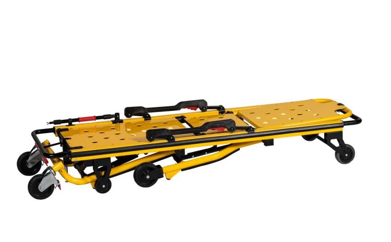 MS3C-200S Professional Ambulance Stretcher, IV Pole, One Man Vehicle Loading, Collapsable Side Rail, Weight Capacity 350 lbs