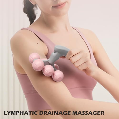Lymphatic Drainage Massager, Promote Lymph Circulation & Enhance Metabolism, Body Massage Tools for Relieve Muscle Stiffness - size: 6 Ball -pink