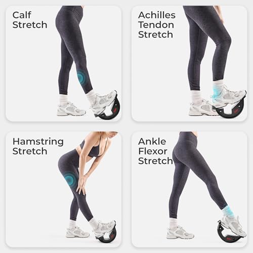 Sunny Health & Fitness Calf Stretcher and Foot Rocker for Plantar Tight Calves Relief Hamstring Ankle Strengthener Facetious Sling Stretch Fighter Stretching Device Mobility - style: Black