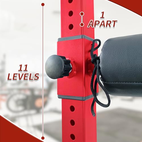 Bulgarian Split Squat Stand, Single Leg Squat Stand, Single Leg Squat Roller, Lower Body Specialty Machine for Home Gym - color: Red