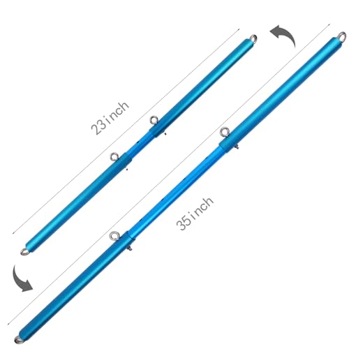 Black Expandable Spreader Bar Set Sports Pilates Training Tools Kit - color: Blue