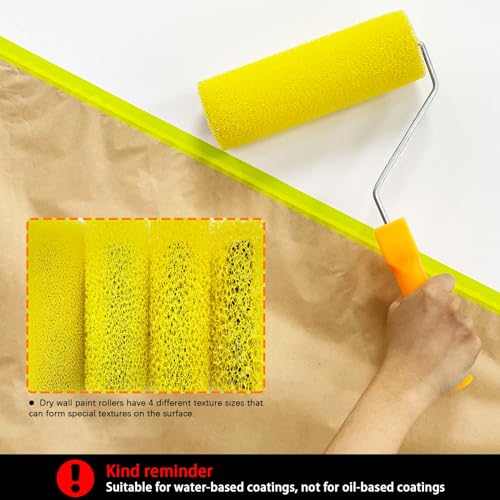 8 Pcs Textured Paint Roller Covers, 4 inch Medium Textured Brushes | Foam Drywall Texture Paint Rollers, House Paint Roller Covers for Art Painting Walls Ceilings - size: 4",8pcsMEDIUM