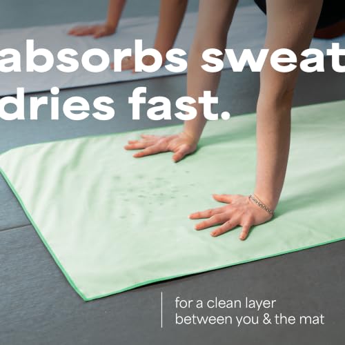 S&T INC. Aura Yoga Mat Towel, Quick Dry Towel, Soft and Absorbent for Gym, Pilates, and Hot Yoga Mat, 1 Pack, 26.5 inches x 72 inches, Microfiber, Sage Green - color: Sage Green