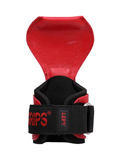 Cobra Grips Weight Lifting Gloves with Adjustable Neoprene Padded Wrist Wraps - Heavy Duty Alternative to Power Lifting Hooks for Deadlifts - color: FIT Red Rubber, size: 4.25 - 7.0"