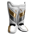 Hayabusa T3 Striking Shinguards - Men and Women | MMA Protection, Muay Thai Kickboxing, Sparring Pads, Martial Arts Gear, Adjustable Straps, Impact Padding, Elastic Fit - color: White/Gold, size: Small