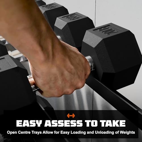 Dumbbell Sets with Rack, Rubber Hex Dumbbells, 160/220/280/360/450/550LBS, Hand Weights with Chrome Handle for Strength Training - color: 280lbs with Rack