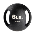 Body-Solid Exercise Medicine Balls, Heavy-Duty Non Slip Rubber Grip with Dual Handles Medicine Ball for Weights Training, Weightlifting & Core Workouts - size: 6 lb