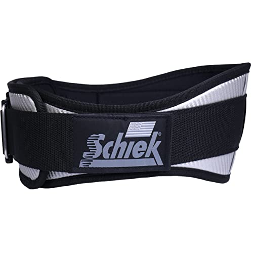 Schiek Sports Model 3006 Carbon Fiber Lifting Belt - Nylon Fiber Gym Belt with Marine Vinyl Back Support - color: Silver, size: 3XL