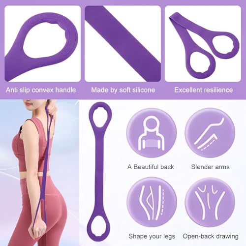 21 Fitness Resistance Bands-6 Tube Pedal Ankle Puller, Multifunction Tension Rope, Pedal Resistance Band with Handle Sit Up Exercise Equipment Home Gym Tummy Trainer for Men Women - size: 8 Tube