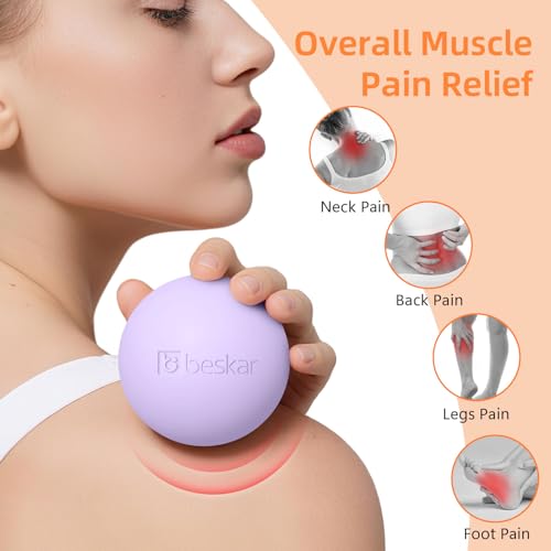 Massage Lacrosse Balls for Myofascial Release, Trigger Point Therapy and Yoga Therapy, Foot Massage Ball to Relieve Plantar Fasciitis Purple - color: Purple