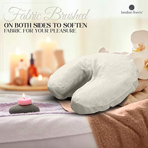 London Linens Pack of 10, Premium Extra Thick 100% Cotton Flannel Massage Tables Face Cradle Covers Cozies Fitted - Includes 10 pcs (Natural) - color: Natural, size: 10