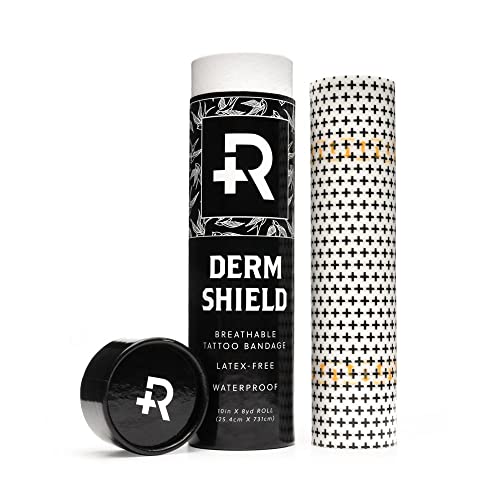 Recovery Aftercare Derm Shield Tattoo Cover Up Patch - Latex-Free & Waterproof Tattoo Aftercare Bandage - Transparent Matte Film - Breathable & Flexible - Promotes Healing & Skin Renewal (10" x 8 yd) - size: 10" x 8 Yard Roll