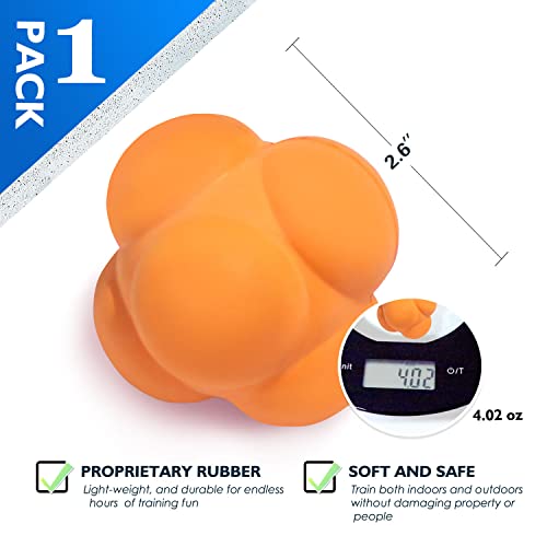 GSE Games & Sports Expert Sports Reaction Balls, Reactivity Ball for Field Training, Agility Trainer for Baseball, Rubber Bounce Balls for Hand-Eye Coordination & Speed Reflex Training - color: White, style: 1-Pack