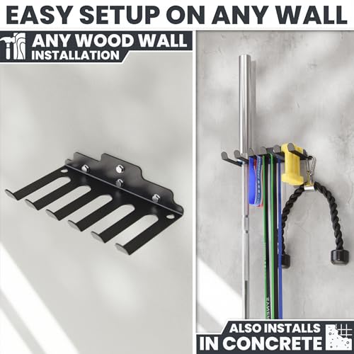 Synergee Wall Mounted Barbell Holder – Heavy Duty Gym Accessory Rack - color: e) 5 Bracket