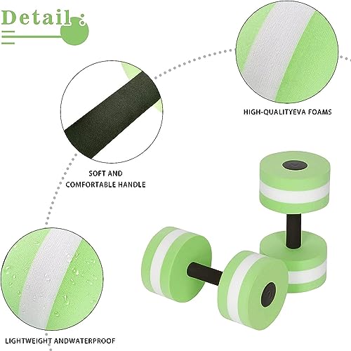 Sports Water Weights for Pool Exercise Water Aerobics Equipment Combo Set Aquatic Exercise Dumbbells High Density Aqua Pool Fitness - color: Green, style: Dumbbells