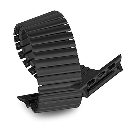 Stainless Steel Stretchable Band Compatible with Apple Watch Series 6/5/4/3/2/1 SE, 41mm/45mm/42mm/38mm/40mm/44mm, Expansion Clasp, Black, 38mm/40mm/42mm/44mm - color: Black, size: 38MM/40MM/41MM M/L