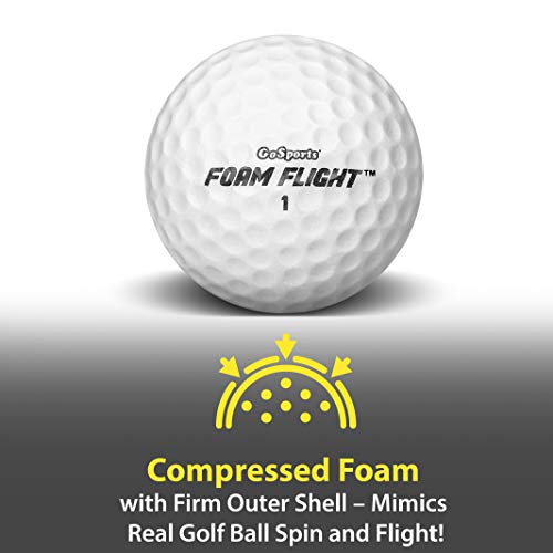 GoSports Foam Flight Practice Golf Balls - Choose White or Yellow - Pack of 24 Limited Flight Training Balls - color: White