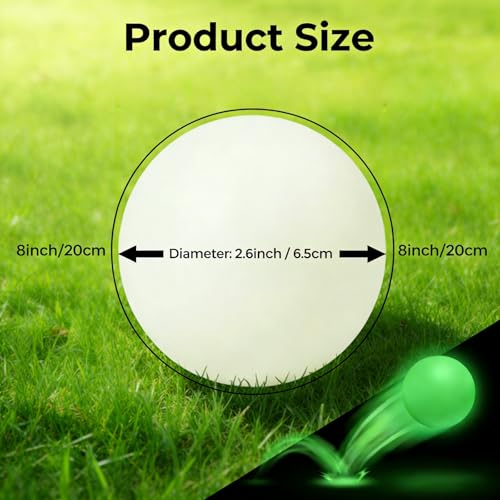 6PCS Glow in The Dark Lacrosse Ball, 8" Street Hockey Balls Training Sport Ball for Indoor Outdoor Sports Night Practice