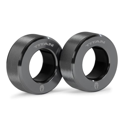 Titan Fitness TwistLock Pro Aluminum Barbell Grey Collar Set, 59.5mm-51.5mm Sleeve Diameter, Quick Release Olympic Barbell Clamps, Pair of Magnetic Aluminum Weight Clips with Easy-Grip Knurling - color: Space Grey
