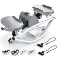 Rock Stepper with Resistance Bands - Ultra-Quiet Hydraulic Lateral Stepper, Fully Assembled Side to Side Step Rocker for Home Office, 250LBS Capacity - color: Light gray