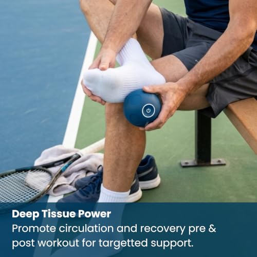 MyoSphere Vibration Massage Ball for Deep Tissue Stimulation, Muscle Tension Relief and Stress Reduction | Your Portable Deep Tissue Therapist | Nobol Blue- Limited Edition | 1.5lb - color: Nobol Blue