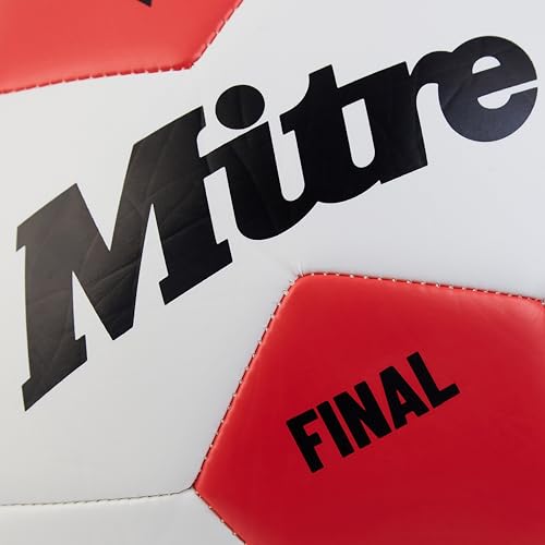 Mitre Recreation Soccer Ball - color: Final - White/Bib Red, size: 4