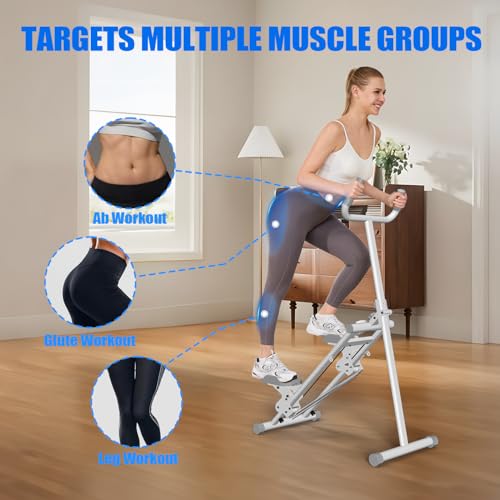 YYJO Foldable Stair Stepper 3 Adjustable Resistance Stair Climber with Handle Bar Cardio Exercise Machine for Home - color: White with Resistance