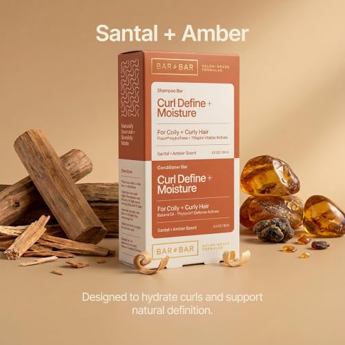 Curl Define + Moisture Shampoo & Conditioner Set Santal & Amber | Curl Define + Moisture shampoo & conditioner set with Santal & Amber for curly, coily hair. 3.5 oz each.