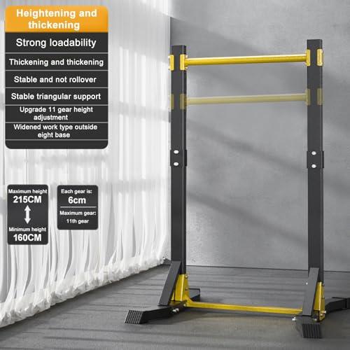 Power Tower Pull Up Bar and Dip Stand,Pull Up Stand Station 400LBS with 11 Gears Adjustment,Portable Pull-up Bar Station,Free Standing Pull Up Bar for Home Gym Fitness Equipment Black