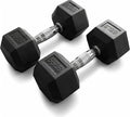 5-100 lb Rubber Hex Dumbbell Set - size: 55 lb, Pair