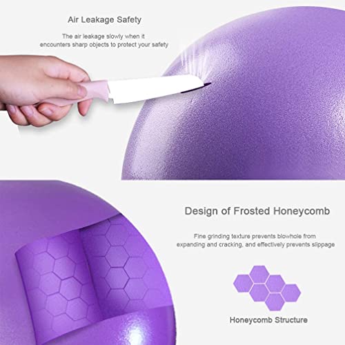 2 Pack Exercise Balls, 8-9 Inch Mini Pilates Yoga Balls, Anti-Burst Small Fitness Balls for Pilates, Yoga, Core Training and Physical Therapy, Improves Balance - color: Purple