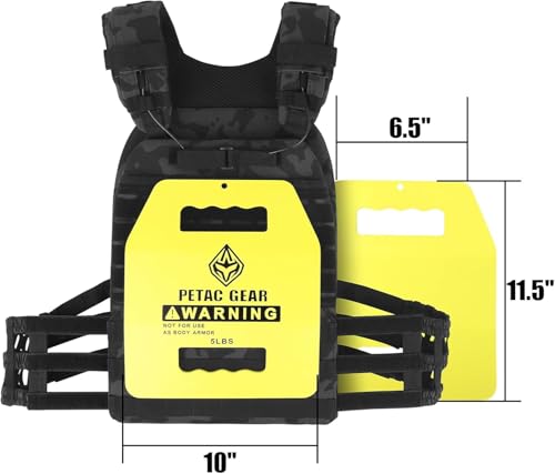 PETAC GEAR Tactical Weights Plates For Weighted Vest For Men Workout,5/10/15/20 LBS Weight Strength Training Vests Equipment Workout Gear - color: 5LB*2, size: Curved