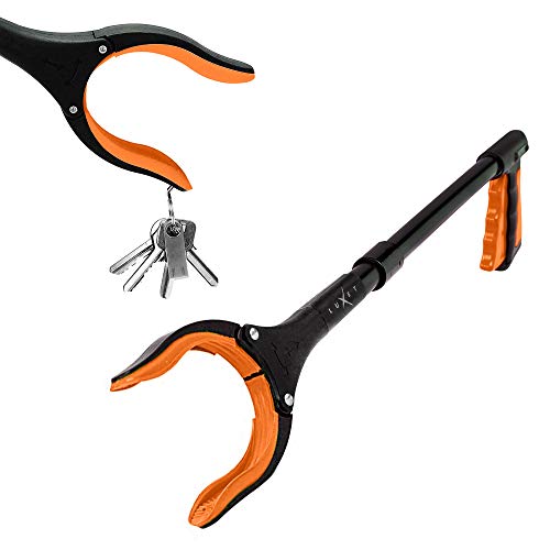 Grabber Reacher Tool 19 Inch Long, Foldable Pick Up Stick - Strong Grip Magnetic Tip - Heavy Duty Trash Picker Claw Reacher Grabber Tool Elderly Wheelchair Mobility Aid (Orange) - color: Orange