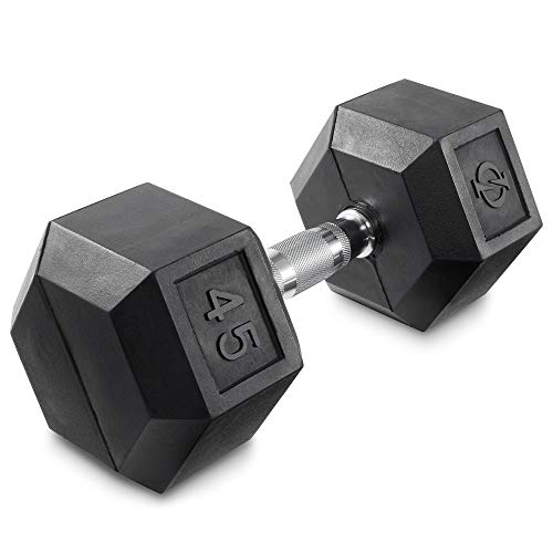 Philosophy Gym Rubber Coated Hex Dumbbell Hand Weights - style: 45 lb - Single