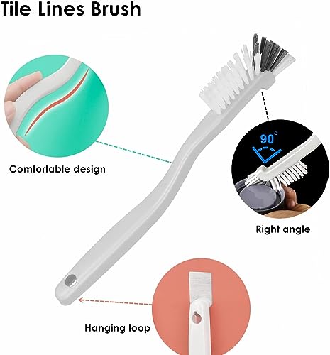 Kitchen Scrub Brush with Angled Bristles | Ergonomic Handle, Stiff Bristles, Deep Corner Cleaning, Sink & Dish Use, Crevice Cleaning, Durable Plastic