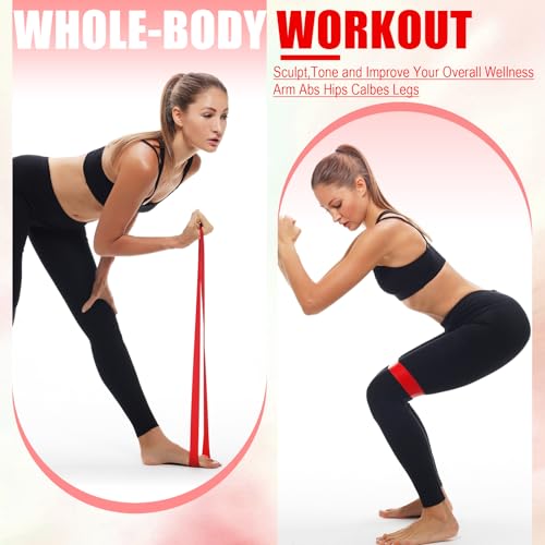 Deekin 20 Pcs Resistance Bands Resistance Loop Exercise Bands Exercise Equipment Elastic Drap Ring for Women and Men Home Fitness, Gym, Yoga - color: Red, size: 35-40 lbs